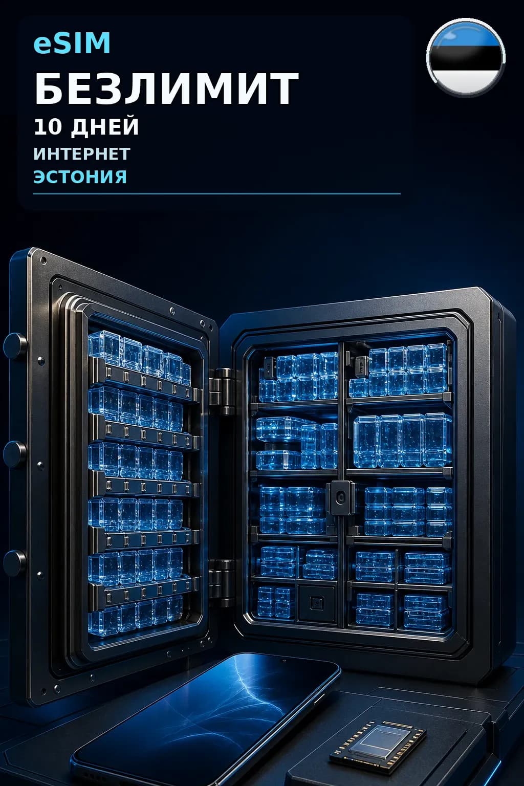 eSIM Эстония — БЕЗЛИМИТ, 10 дней — интернет
