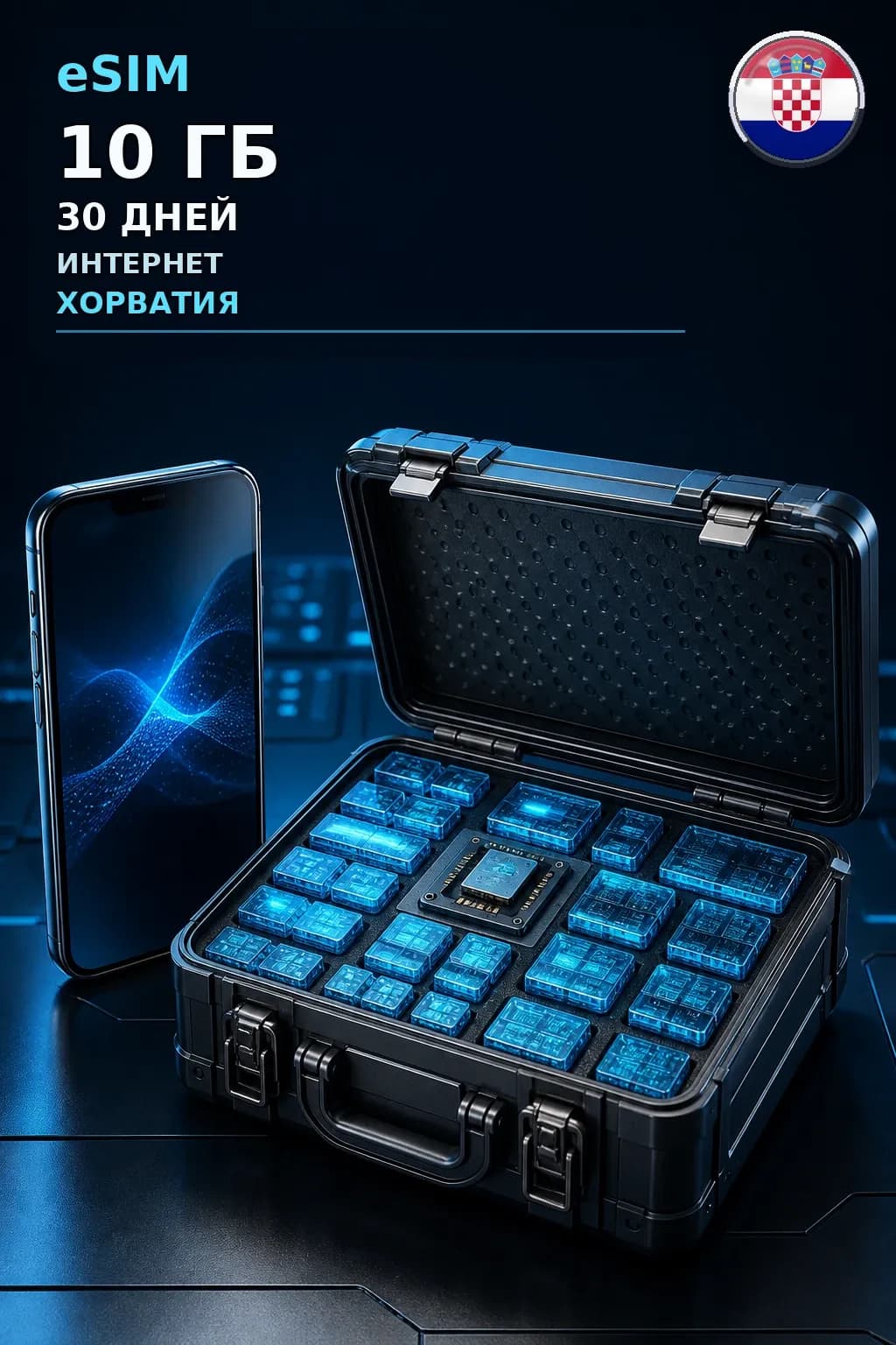eSIM Хорватия — 10 ГБ, 30 дней — интернет