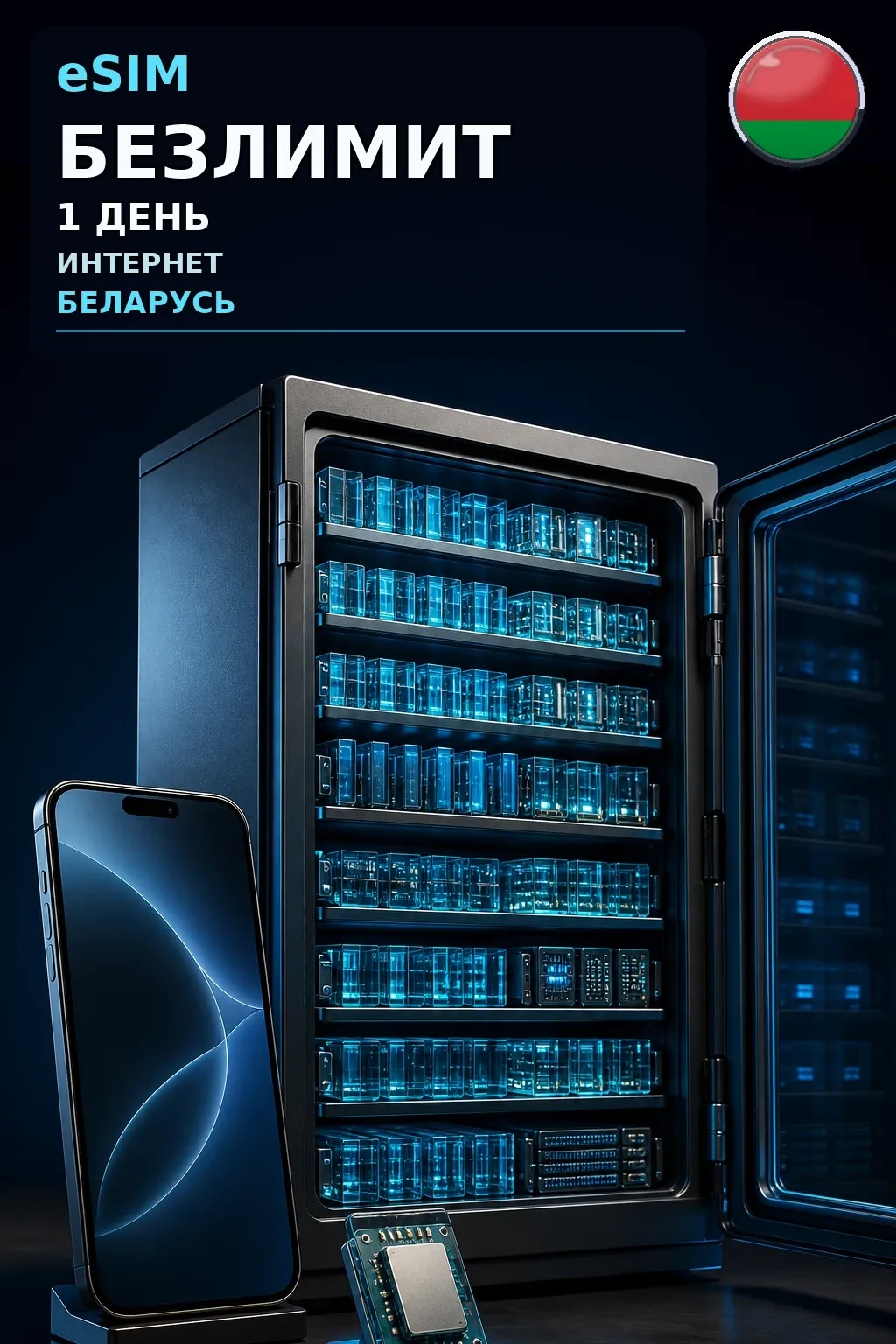 eSIM Беларусь — БЕЗЛИМИТ, 1 день — интернет