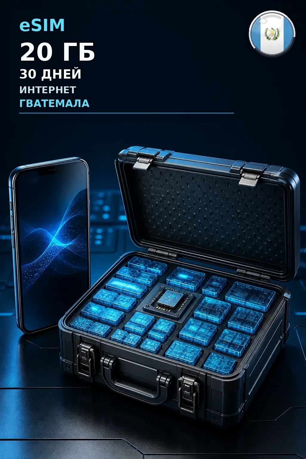eSIM Гватемала — 20 ГБ, 30 дней — интернет