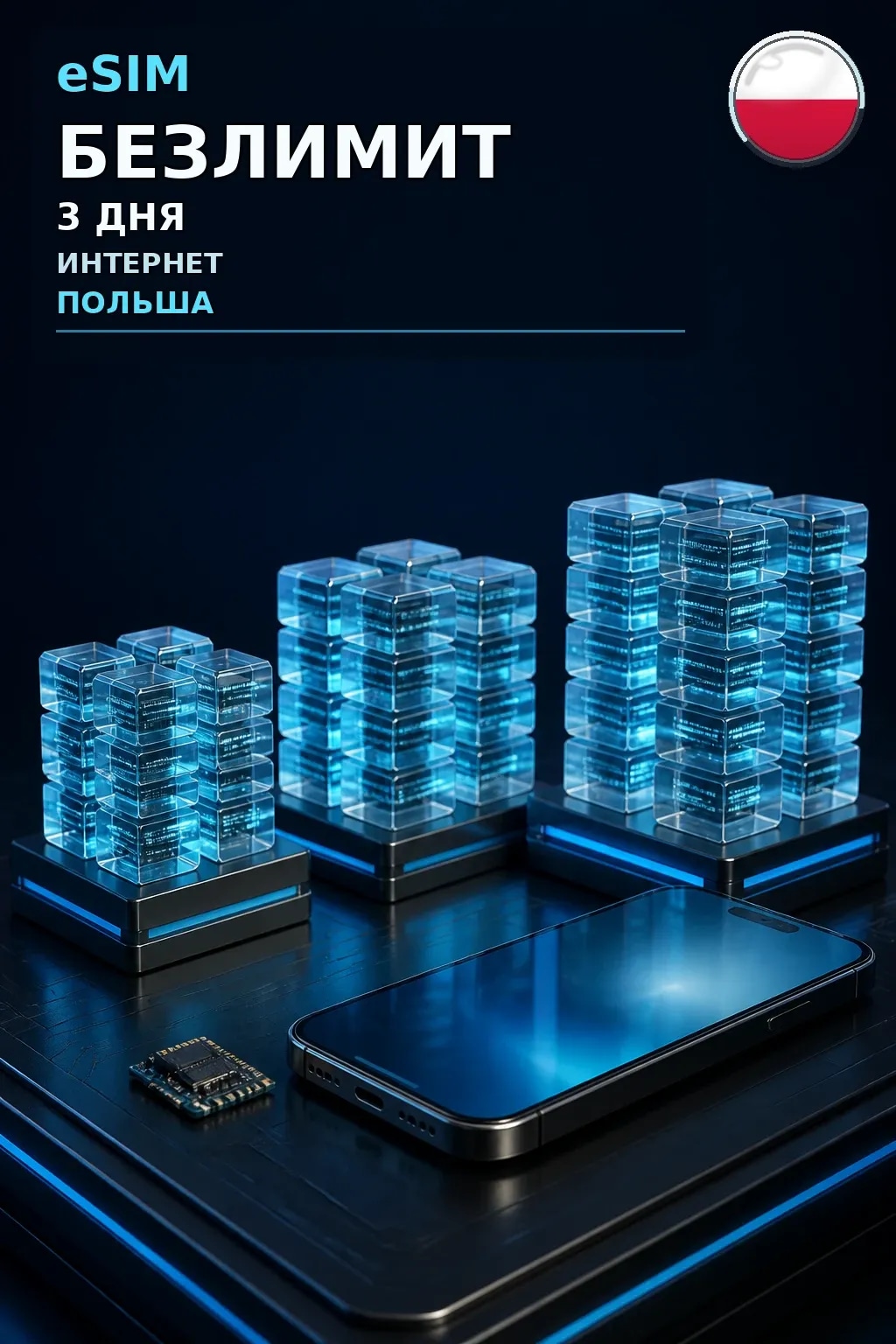 eSIM Польша — БЕЗЛИМИТ, 3 дня — интернет