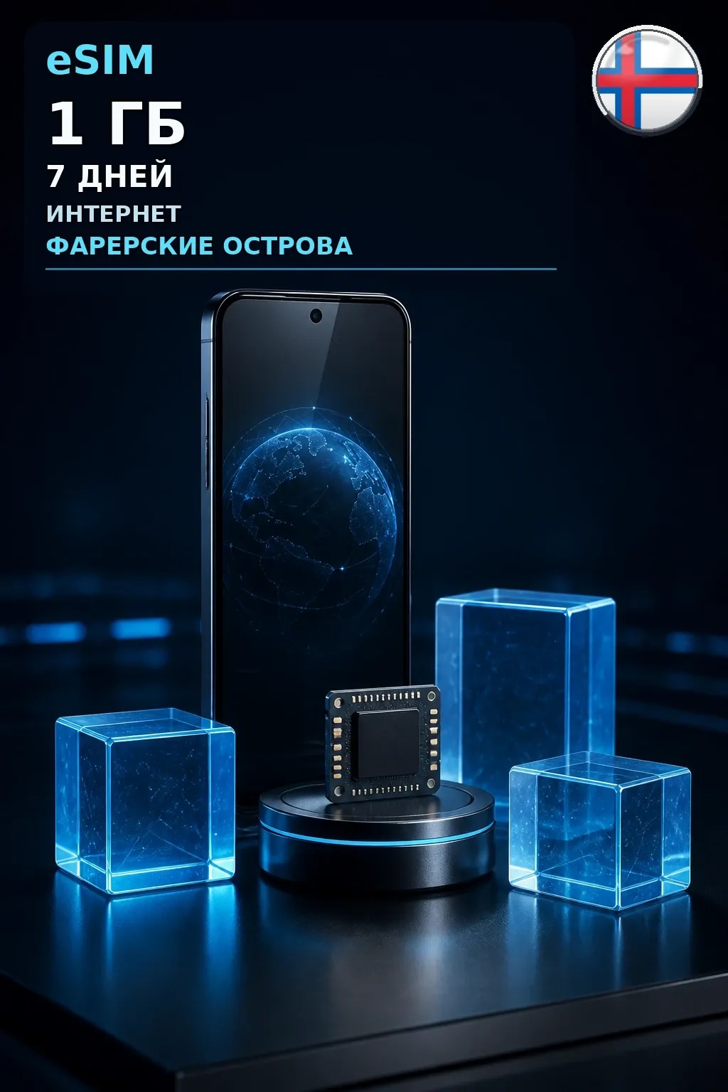 eSIM Фарерские Острова — 1 ГБ, 7 дней — интернет