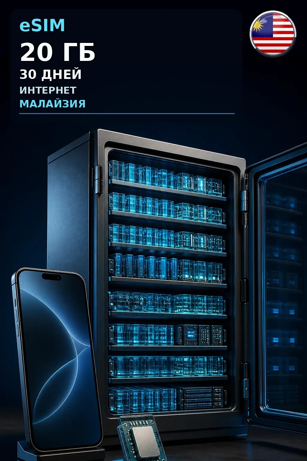 eSIM Малайзия — 20 ГБ, 30 дней — интернет