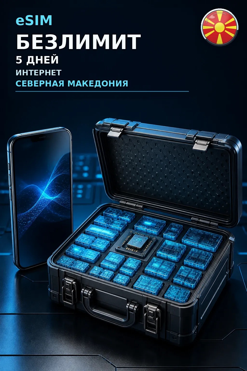eSIM Северная Македония — БЕЗЛИМИТ, 5 дней — интернет