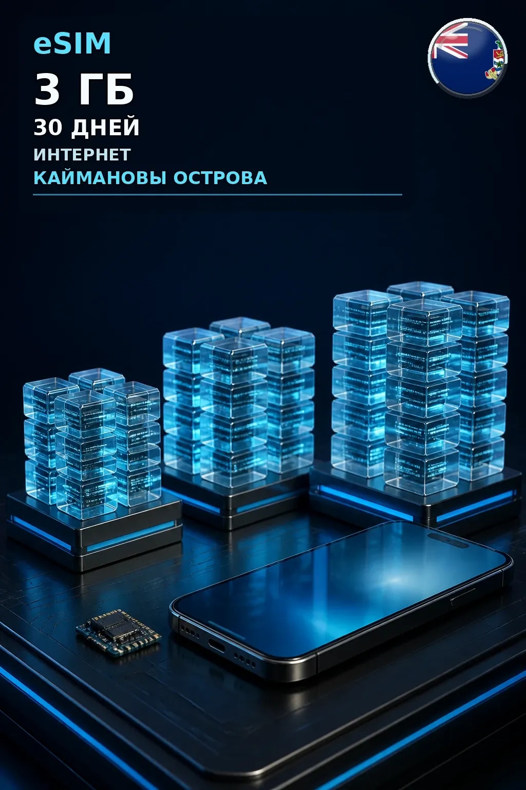 eSIM Каймановы Острова — 3 ГБ, 30 дней — интернет