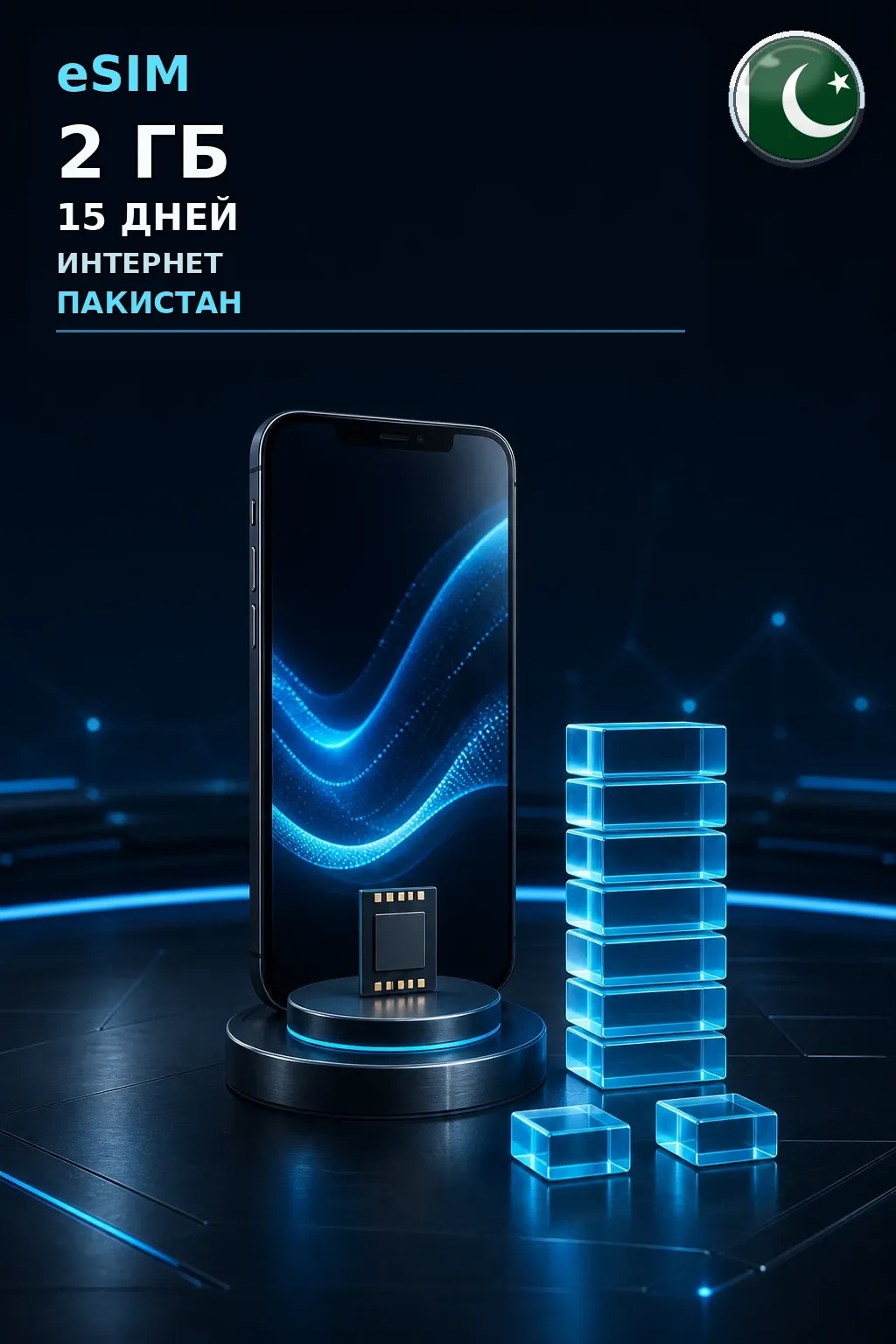 eSIM Пакистан — 2 ГБ, 15 дней — интернет