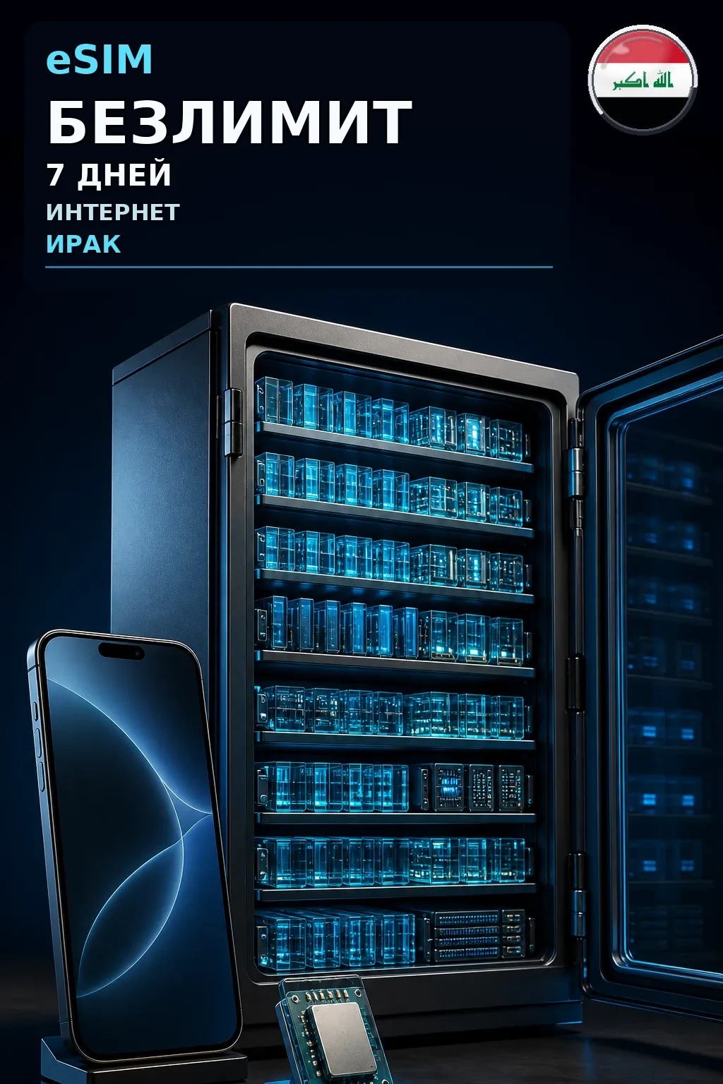 eSIM Ирак — БЕЗЛИМИТ, 7 дней — интернет