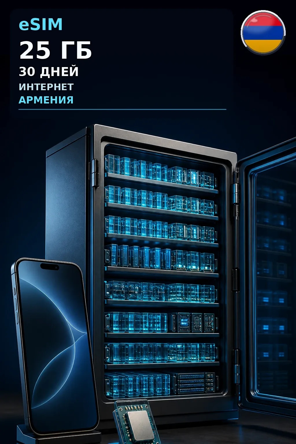 eSIM Армения — 25 ГБ, 30 дней — интернет