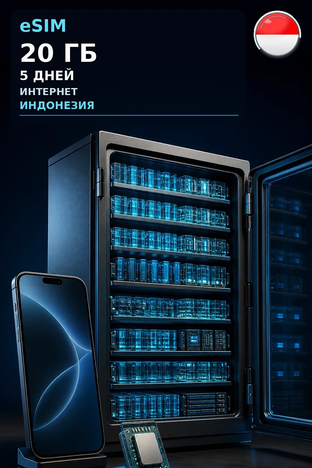 eSIM Индонезия — 20 ГБ, 5 дней — интернет