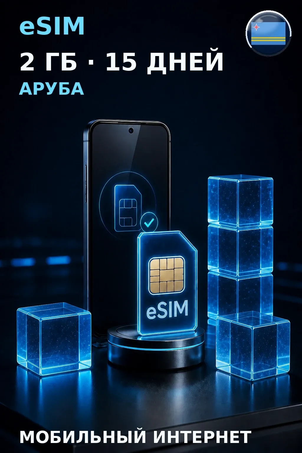 eSIM Аруба — 2 ГБ, 15 дней — интернет