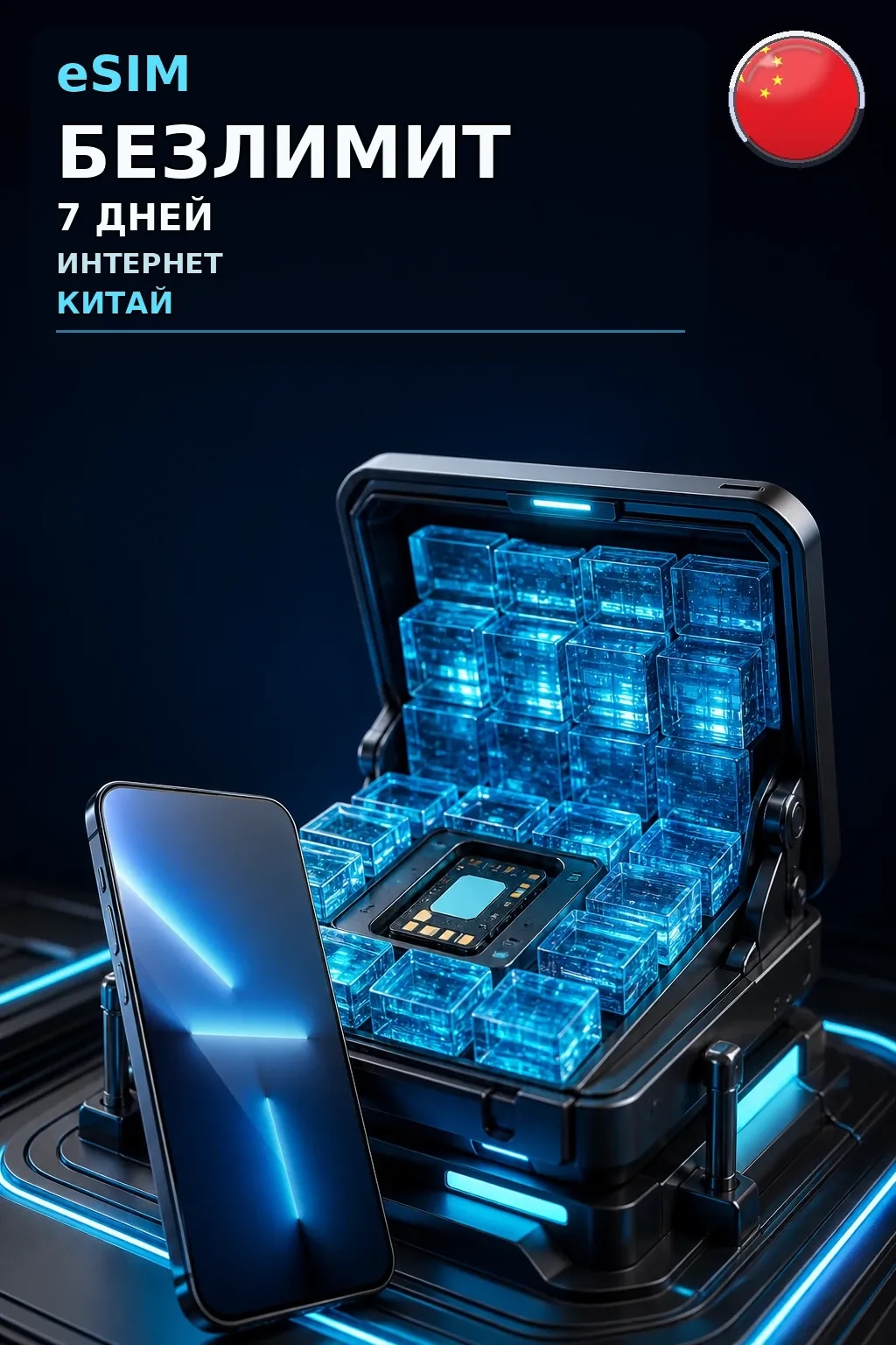 eSIM Китай — БЕЗЛИМИТ, 7 дней — интернет