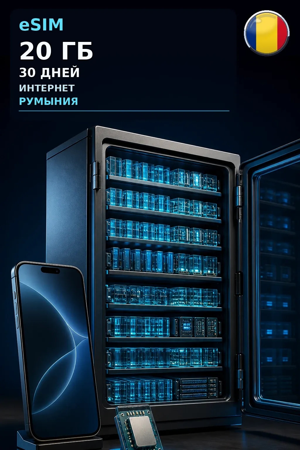 eSIM Румыния — 20 ГБ, 30 дней — интернет