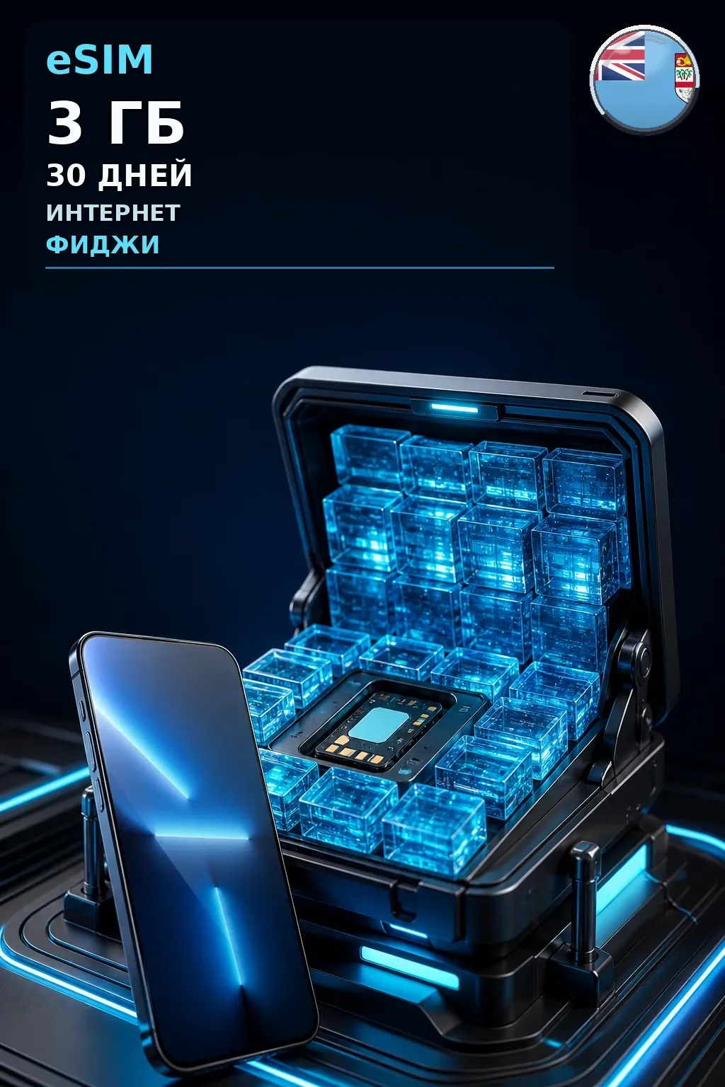 eSIM Фиджи — 3 ГБ, 30 дней — интернет