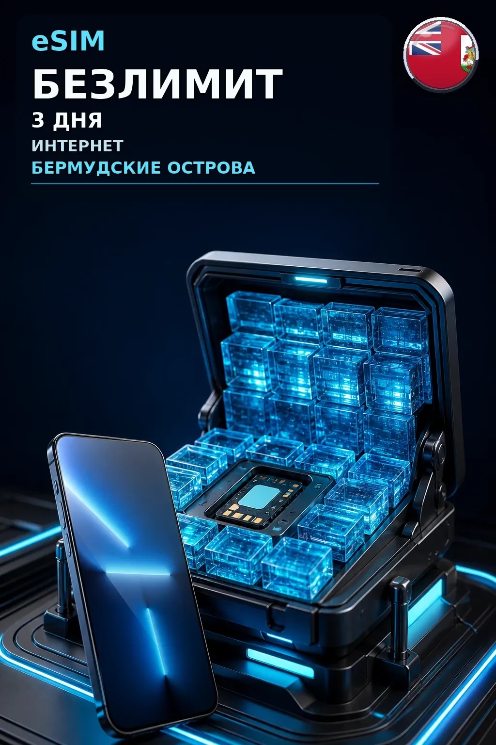 eSIM Бермудские Острова — БЕЗЛИМИТ, 3 дня — интернет