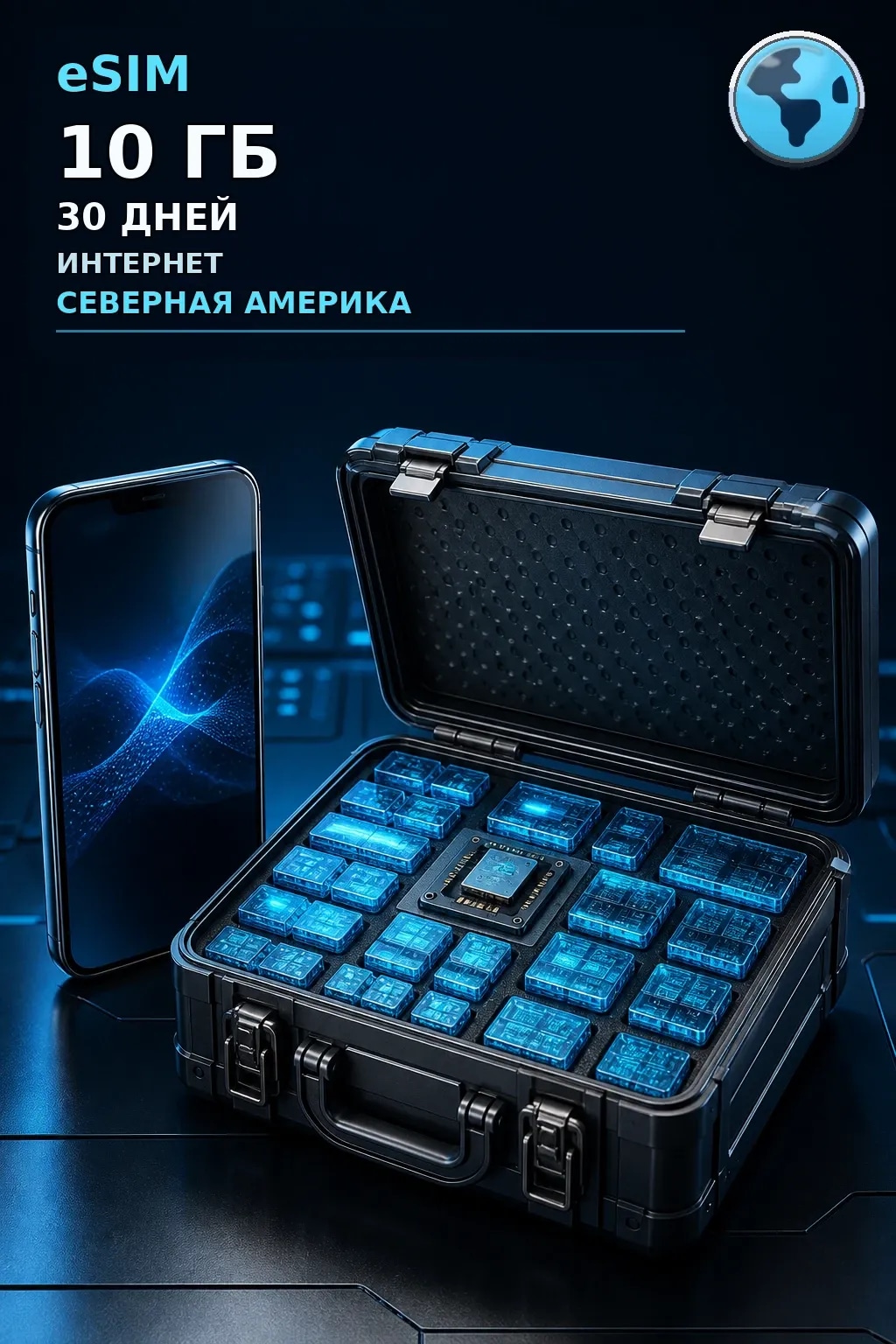 eSIM Северная Америка — 10 ГБ, 30 дней — интернет