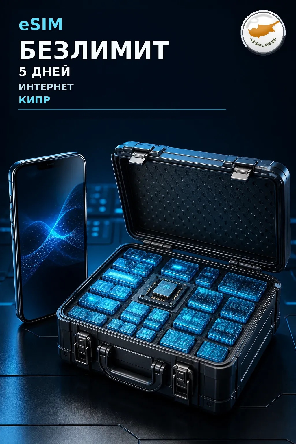 eSIM Кипр — БЕЗЛИМИТ, 5 дней — интернет