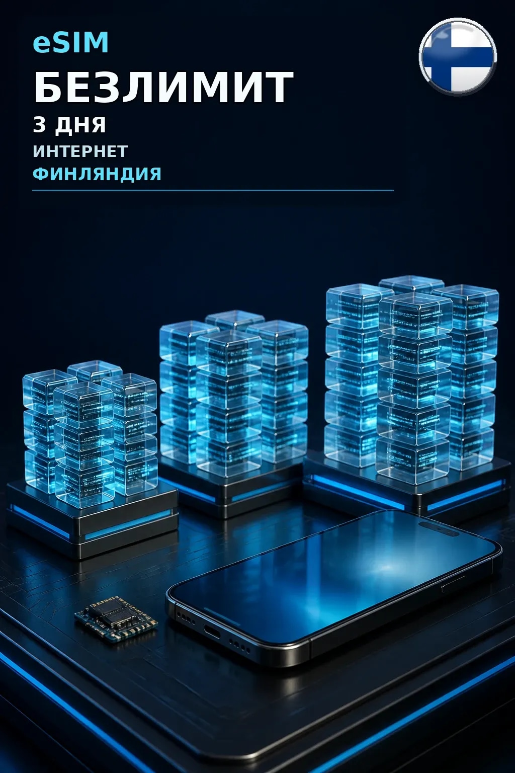 eSIM Финляндия — БЕЗЛИМИТ, 3 дня — интернет