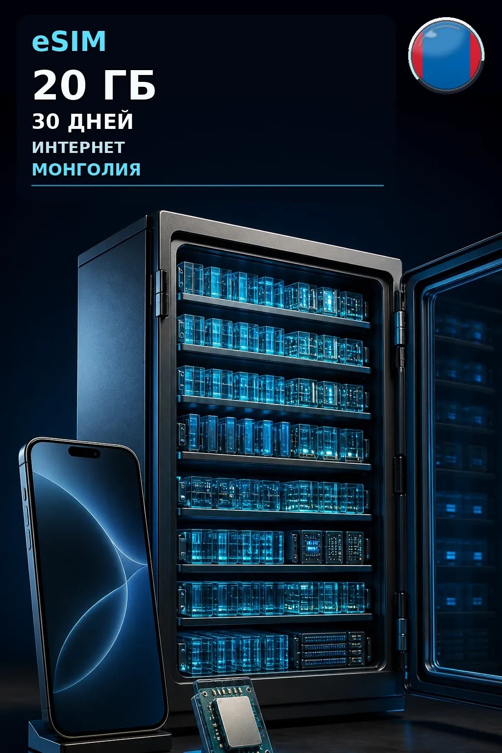 eSIM Монголия — 20 ГБ, 30 дней — интернет