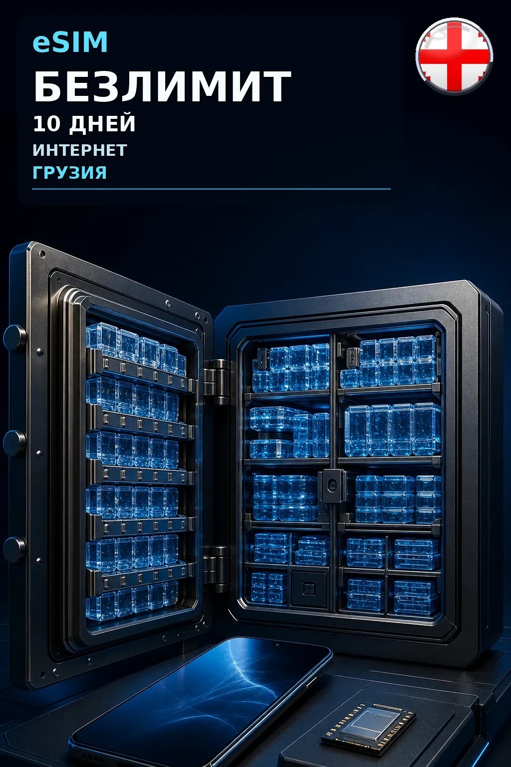 eSIM Грузия — БЕЗЛИМИТ, 10 дней — интернет