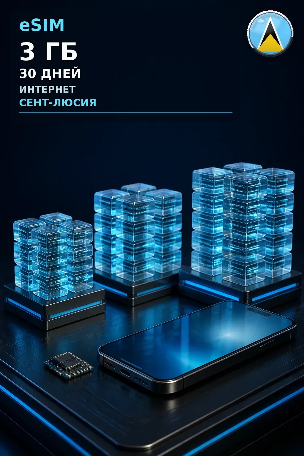 eSIM Сент-Люсия — 3 ГБ, 30 дней — интернет