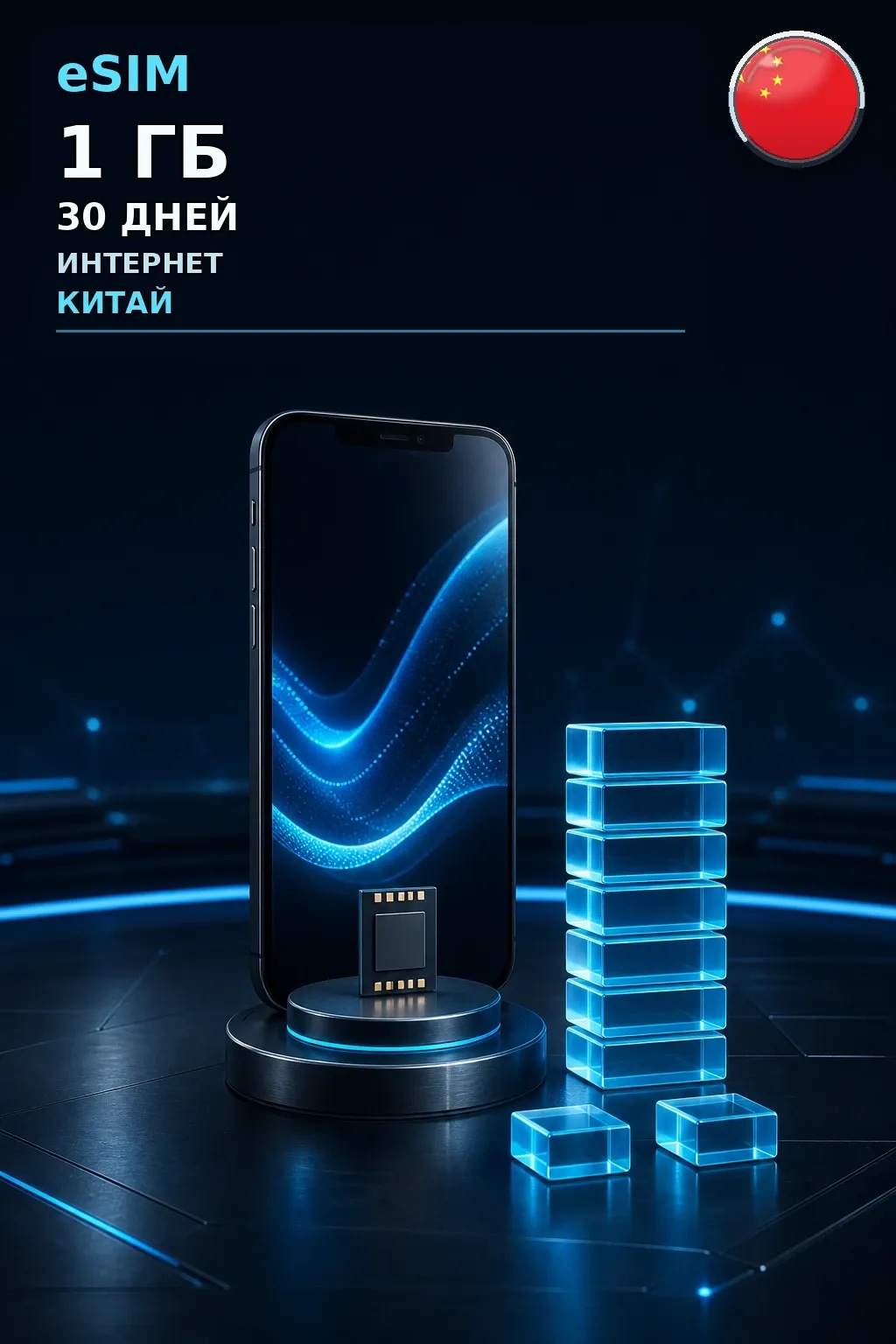eSIM Китай — 1 ГБ, 30 дней — интернет