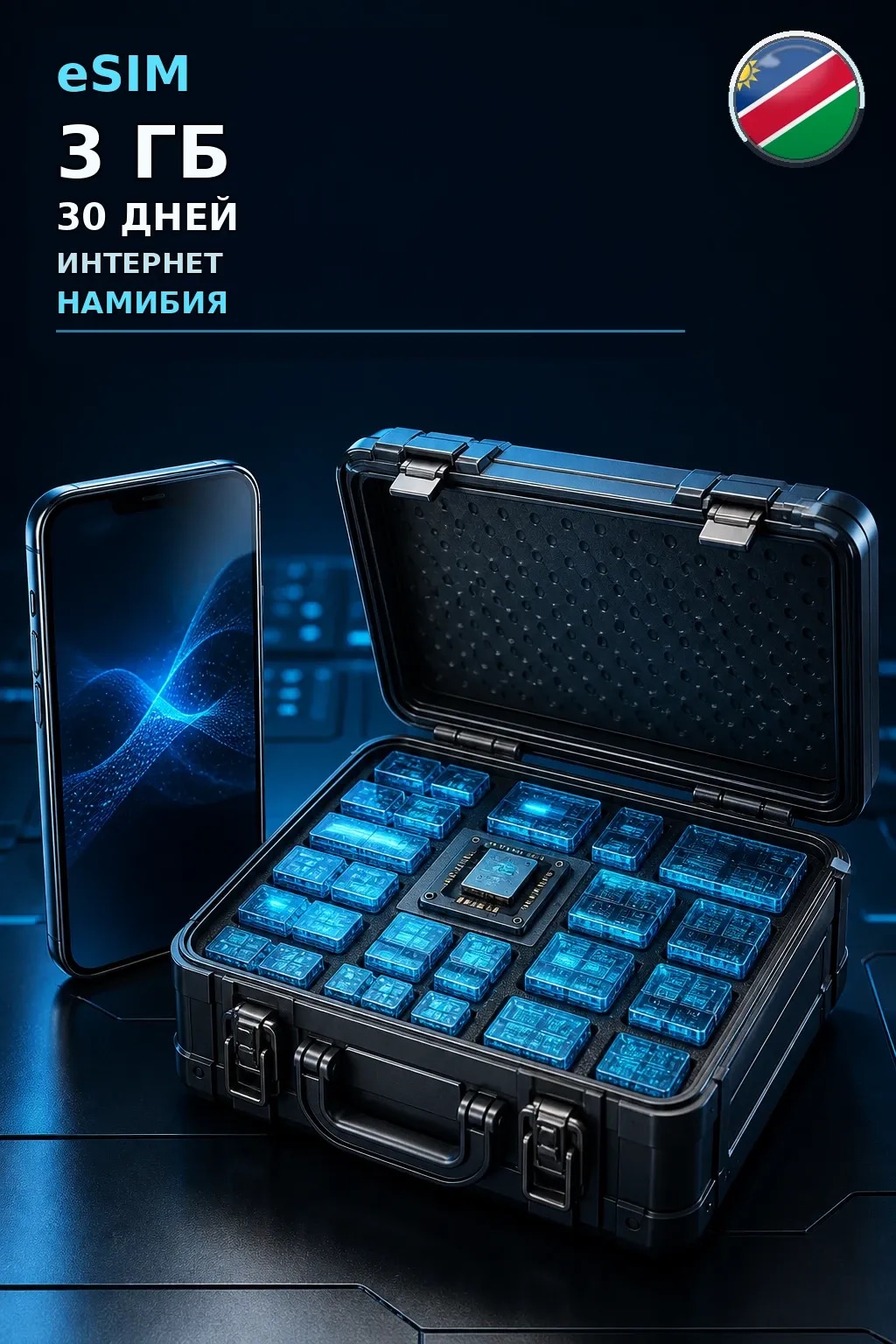 eSIM Намибия — 3 ГБ, 30 дней — интернет