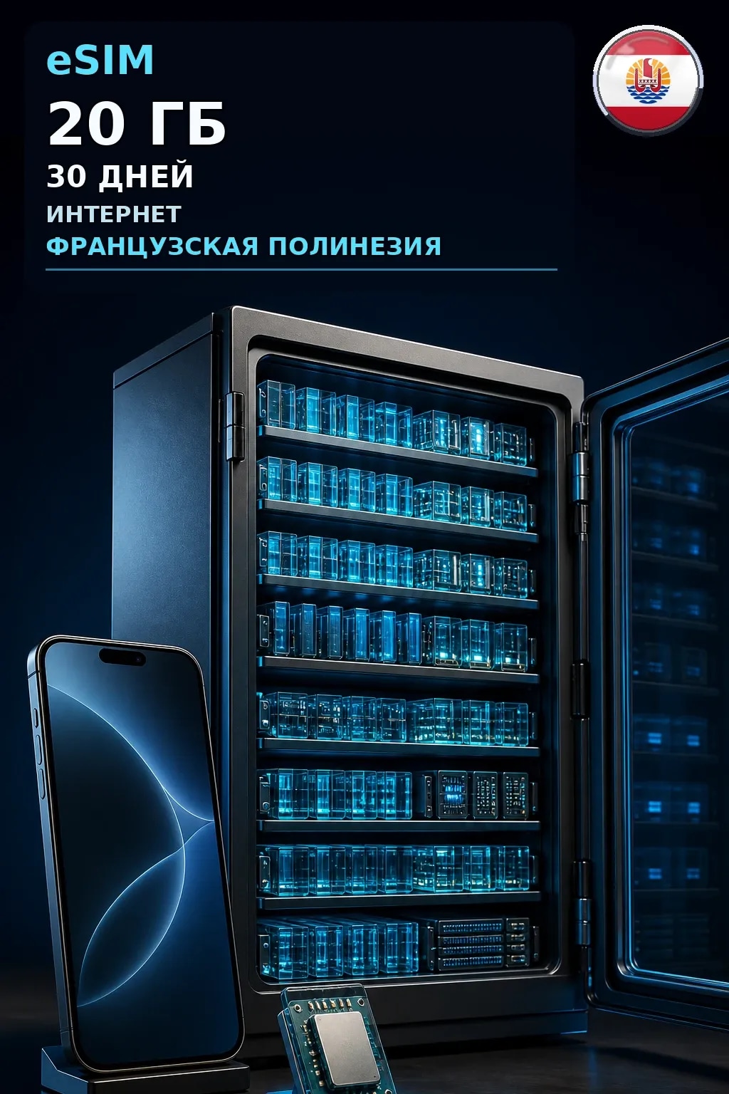 eSIM Французская Полинезия — 20 ГБ, 30 дней — интернет