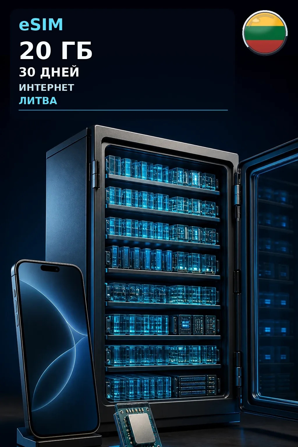 eSIM Литва — 20 ГБ, 30 дней — интернет