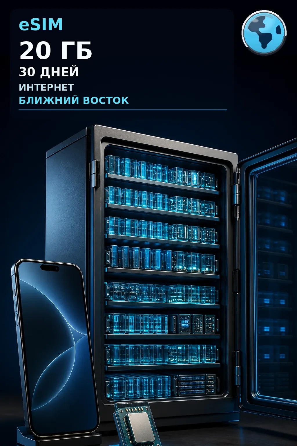 eSIM Ближний Восток — 20 ГБ, 30 дней — интернет