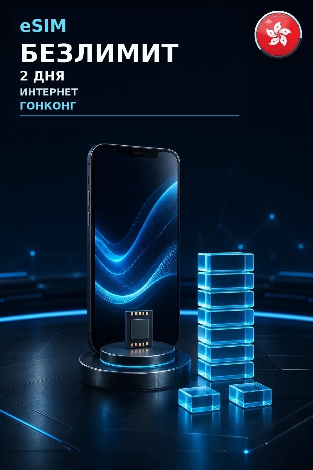 eSIM Гонконг — БЕЗЛИМИТ, 2 дня — интернет