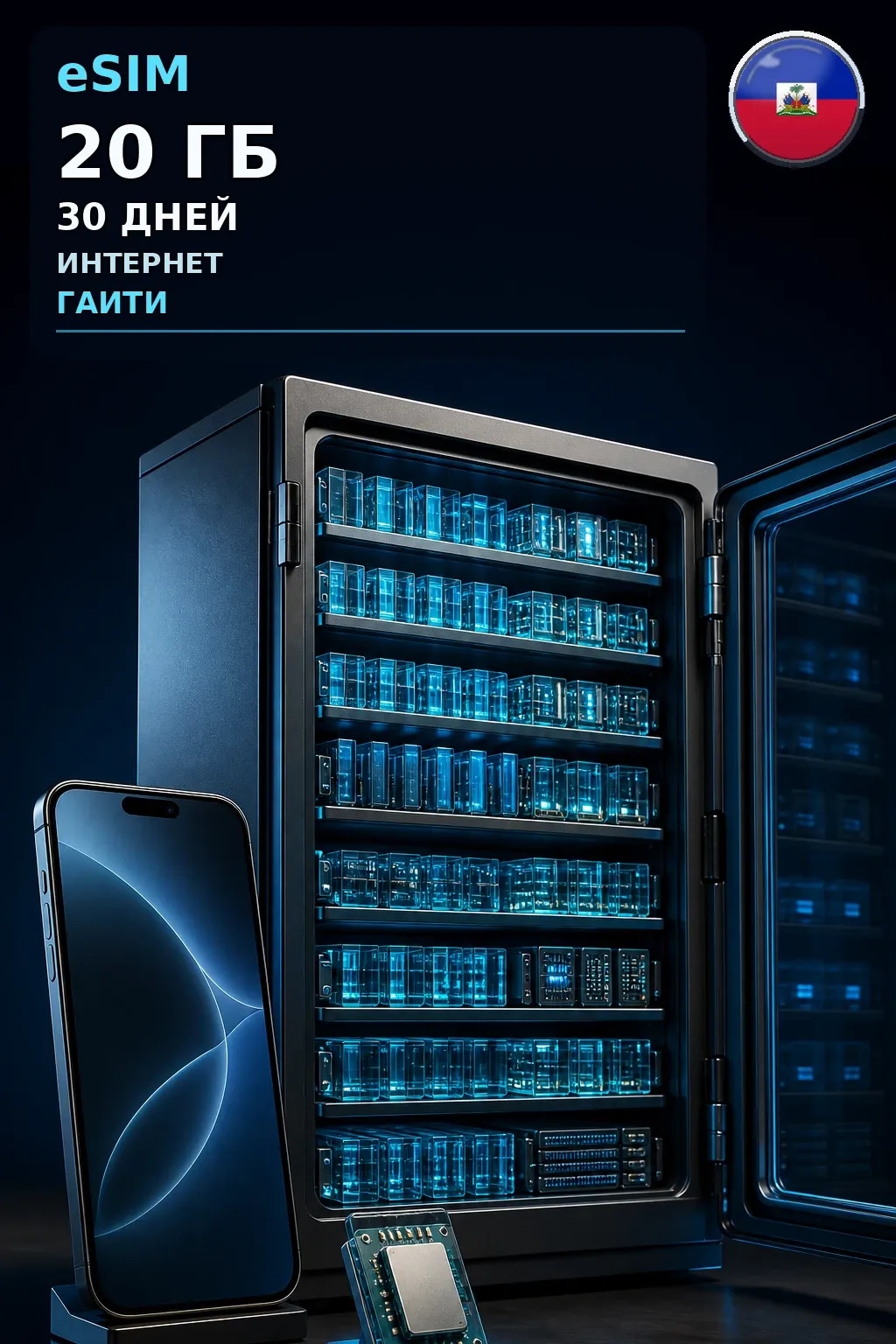 eSIM Гаити — 20 ГБ, 30 дней — интернет