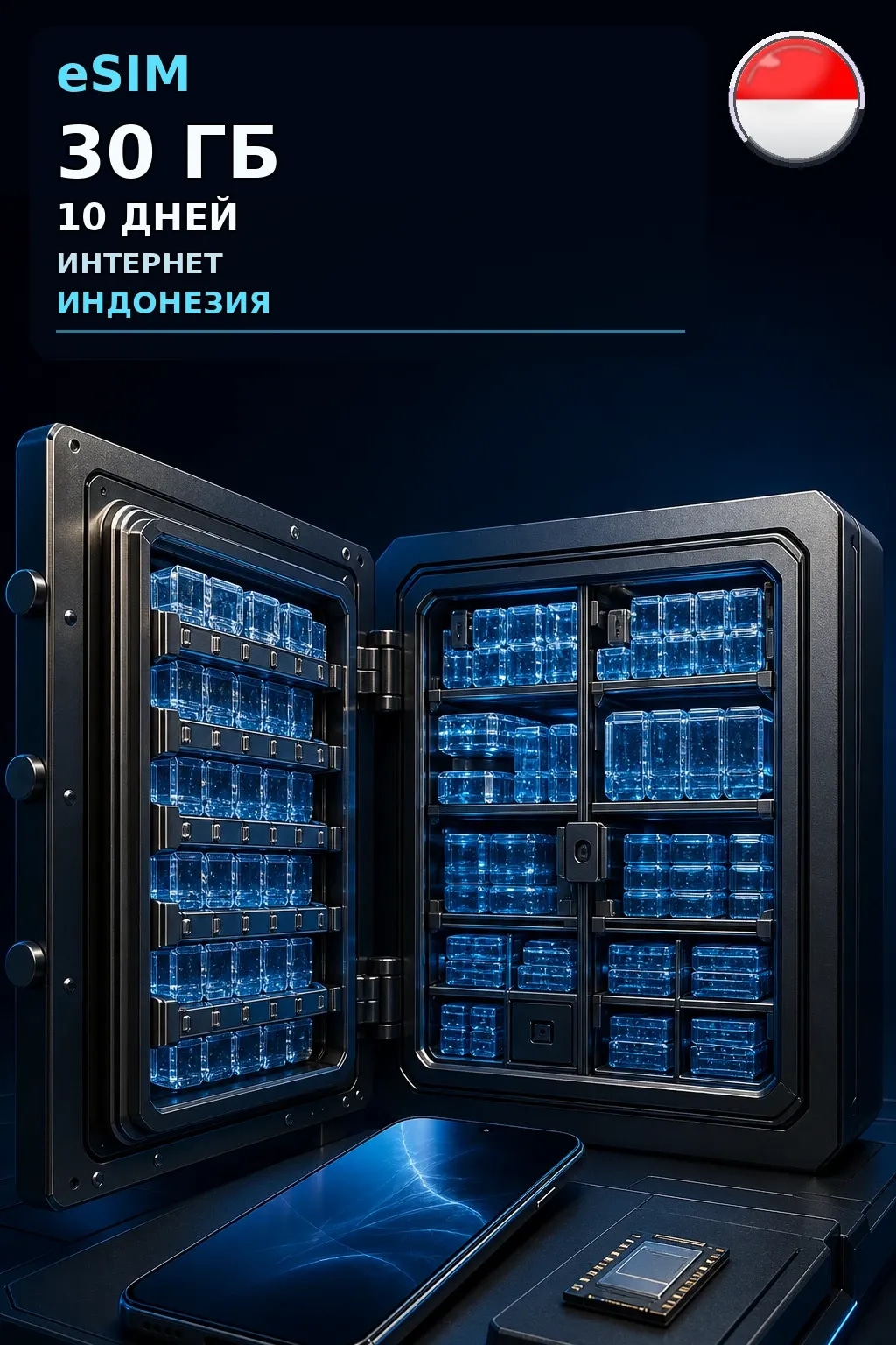 eSIM Индонезия — 30 ГБ, 10 дней — интернет