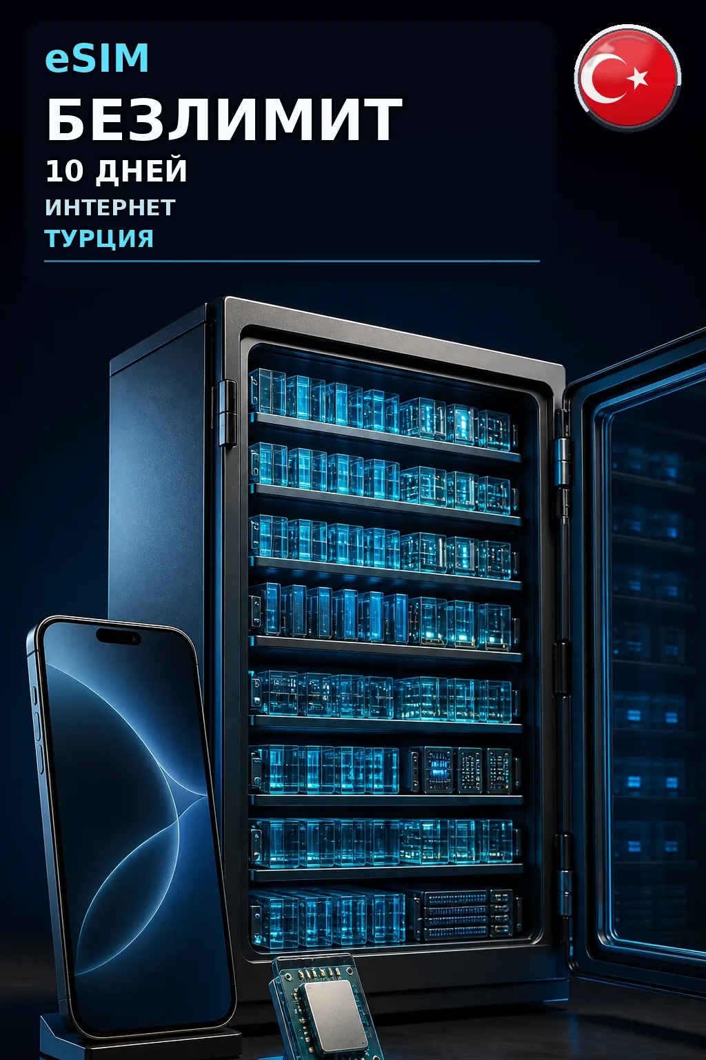 eSIM Турция — БЕЗЛИМИТ, 10 дней — интернет