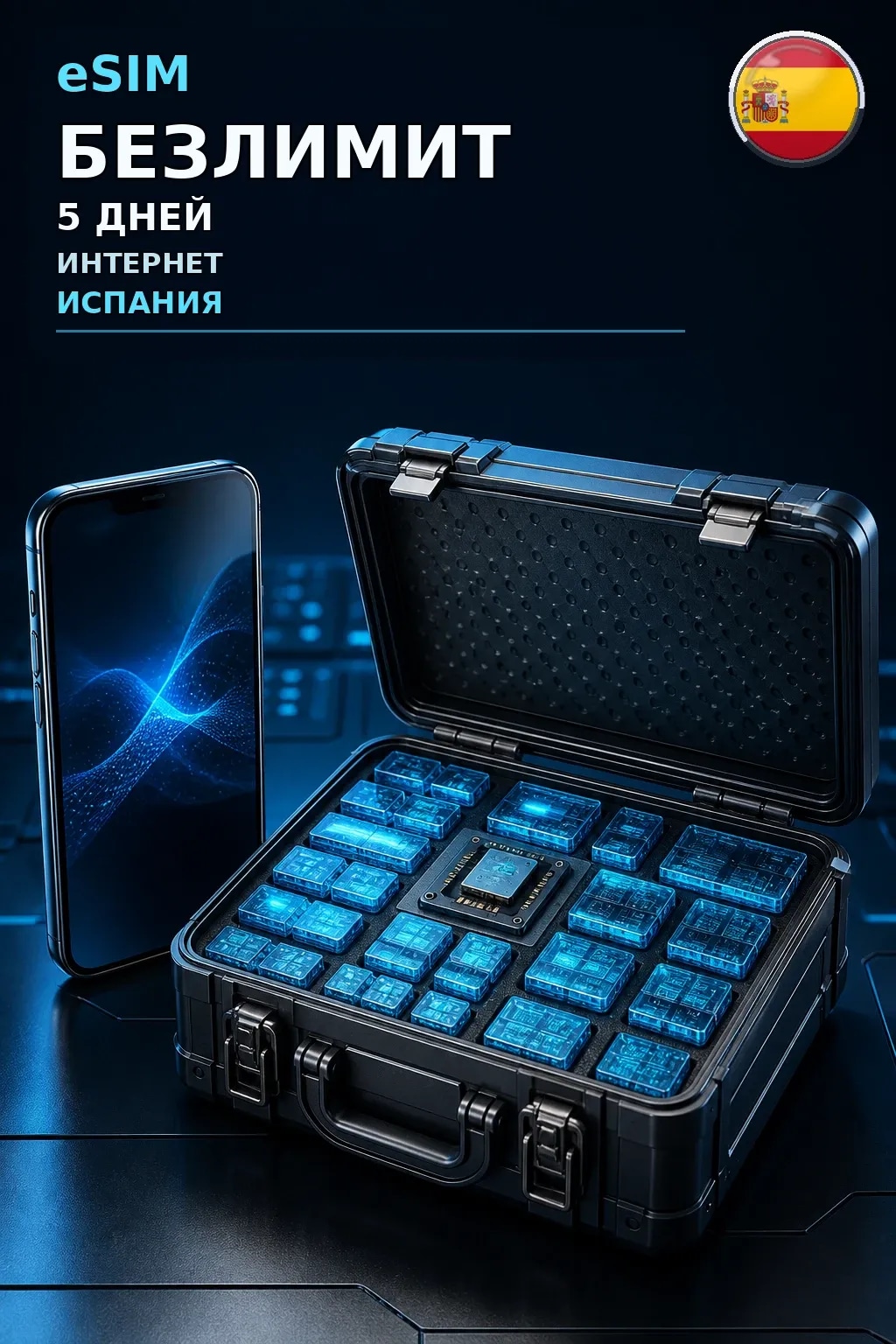 eSIM Испания — БЕЗЛИМИТ, 5 дней — интернет