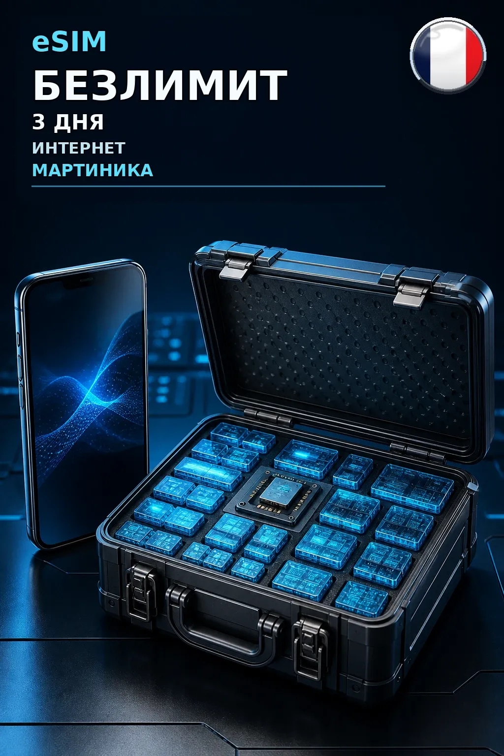 eSIM Мартиника — БЕЗЛИМИТ, 3 дня — интернет