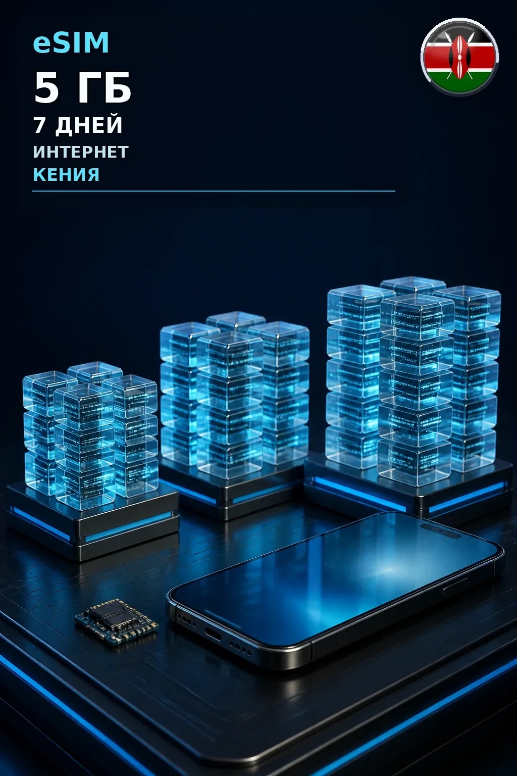 eSIM Кения — 5 ГБ, 7 дней — интернет