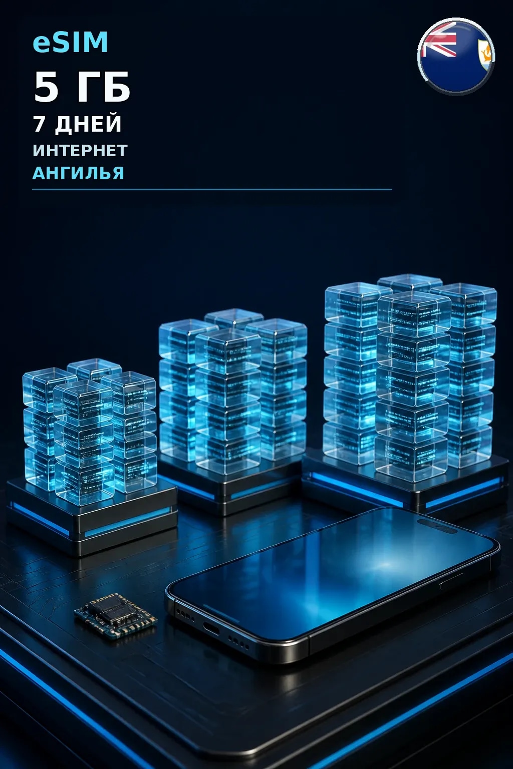 eSIM Ангилья — 5 ГБ, 7 дней — интернет