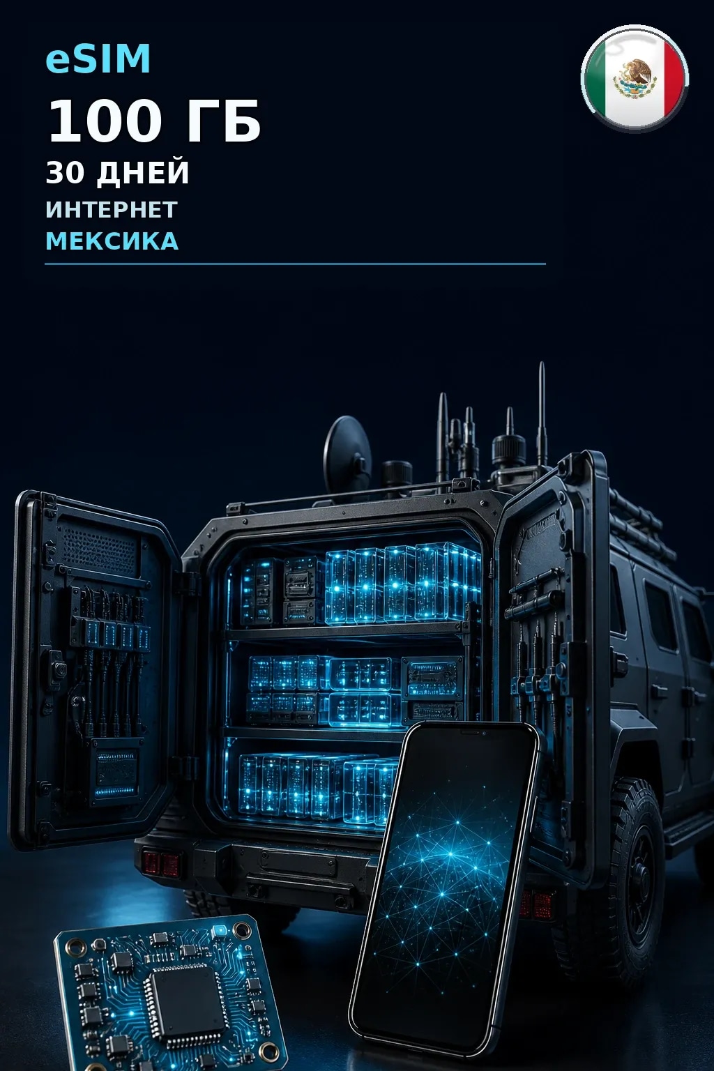 eSIM Мексика — 100 ГБ, 30 дней — интернет
