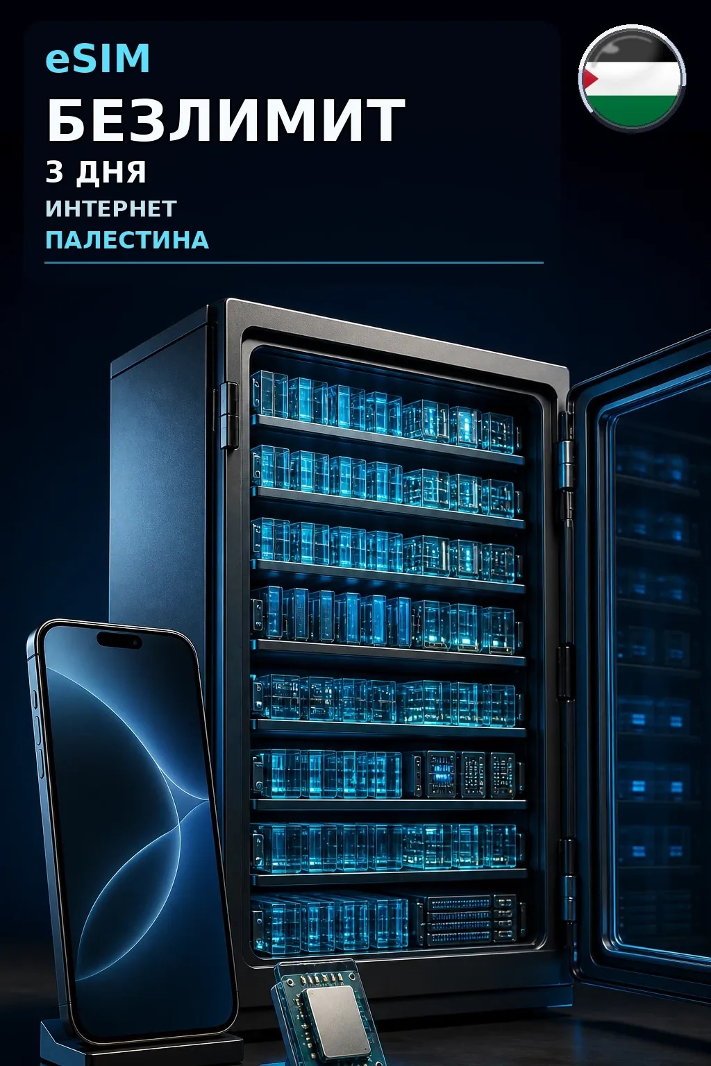 eSIM Палестина — БЕЗЛИМИТ, 3 дня — интернет