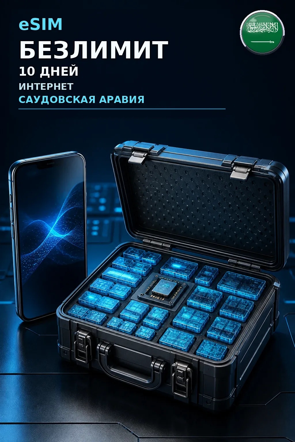 eSIM Саудовская Аравия — БЕЗЛИМИТ, 10 дней — интернет
