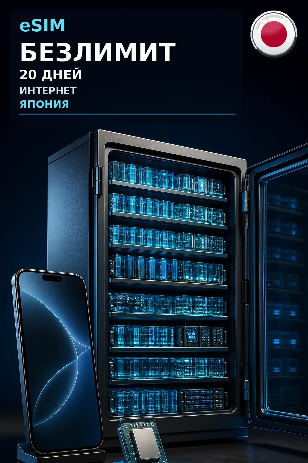 eSIM Япония — БЕЗЛИМИТ, 20 дней — интернет