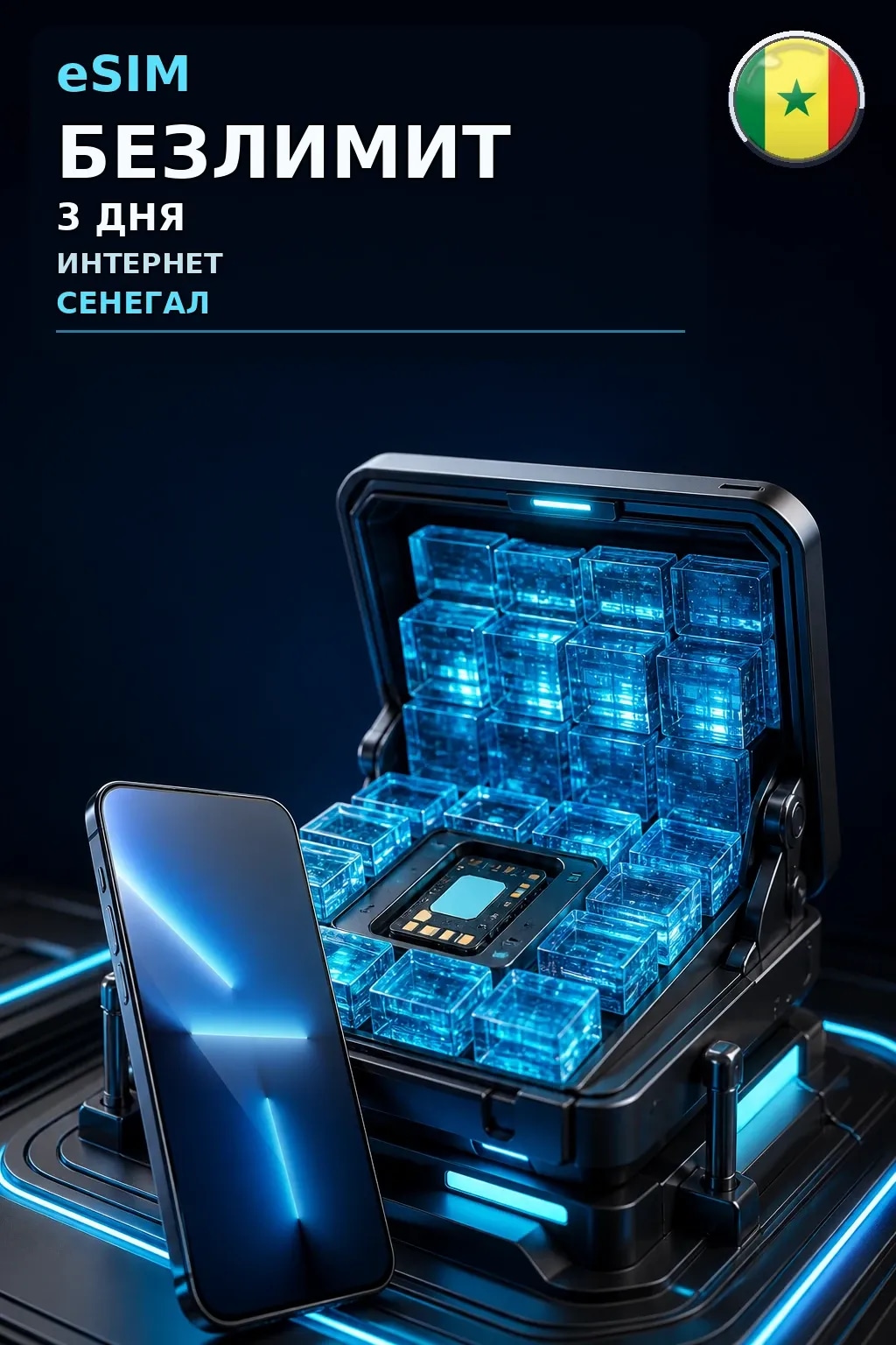 eSIM Сенегал — БЕЗЛИМИТ, 3 дня — интернет