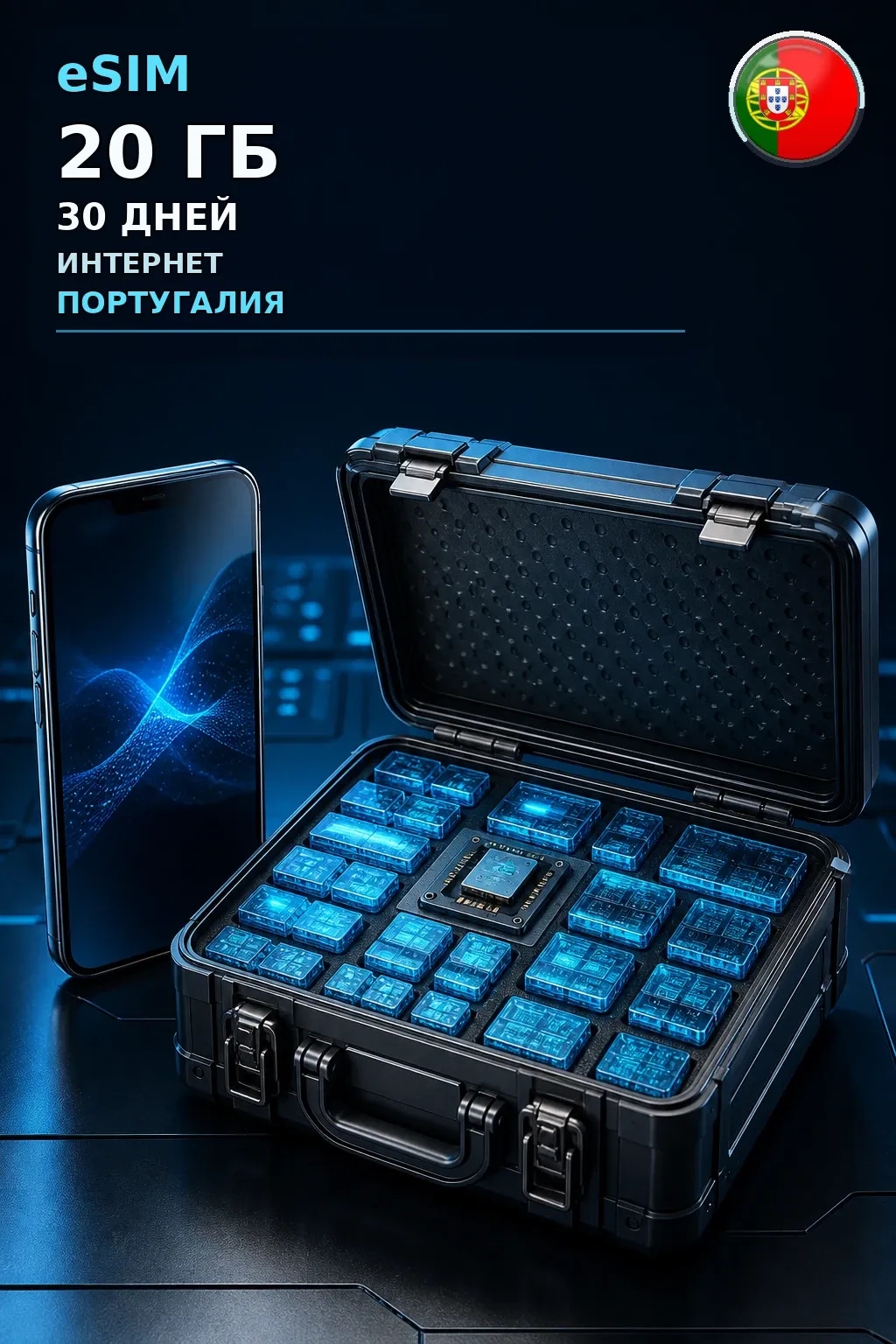eSIM Португалия — 20 ГБ, 30 дней — интернет
