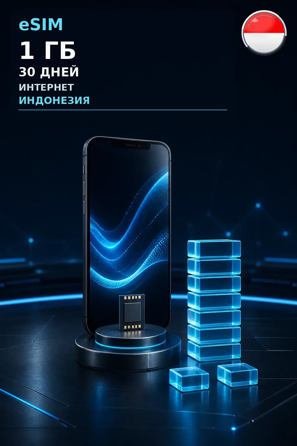 eSIM Индонезия — 1 ГБ, 30 дней — интернет