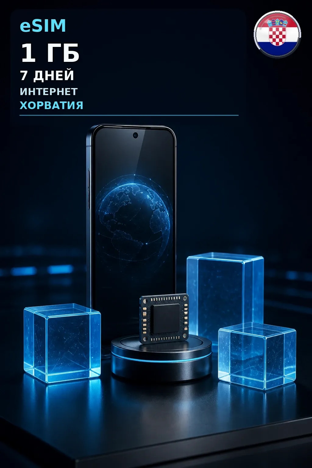eSIM Хорватия — 1 ГБ, 7 дней — интернет